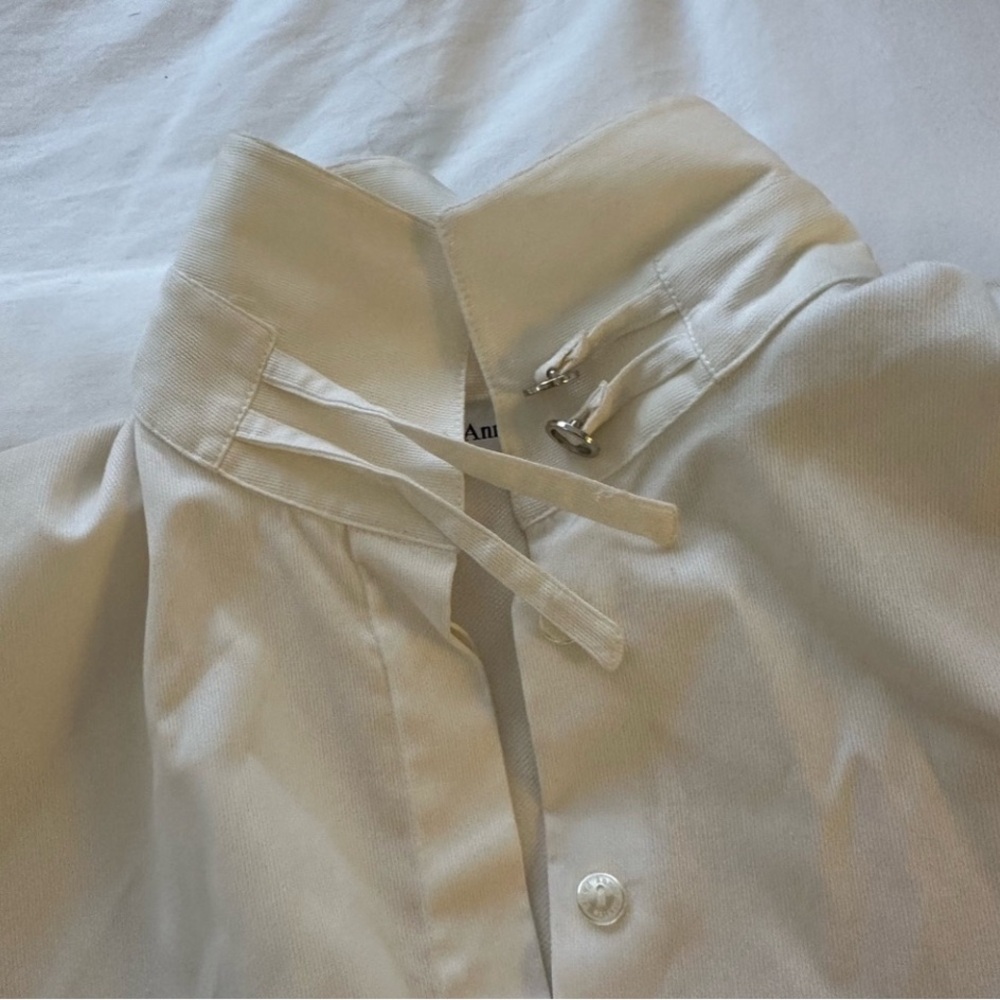 Anne Fontaine, blouse , like a jacket look , white cotton medium size, new !